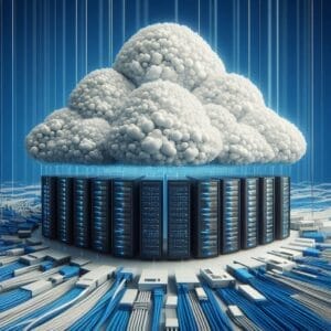 An image of a cloud on top of a server, highlighting the importance of Enteros for maximizing ROI through effective Database Performance Management.